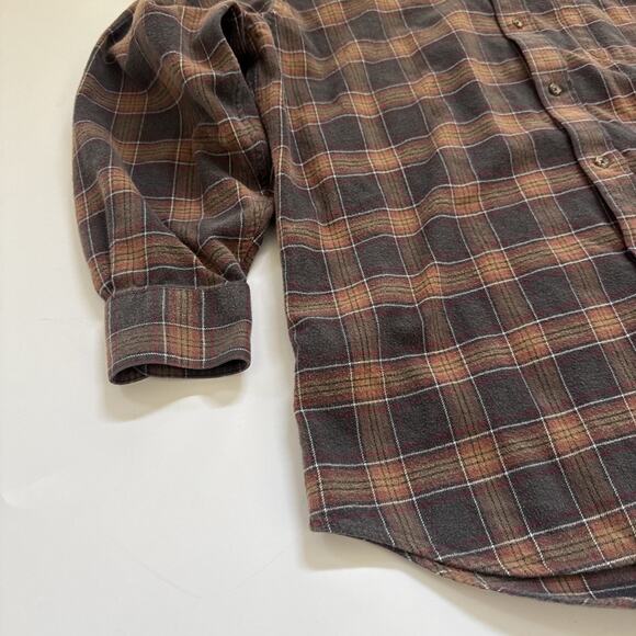Vintage Nordstrom Flannel Shirt Button Down Shirt 100% Cotton Medium - Picture 2 of 10